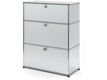 USM Haller Storage Unit with 3 Drawers H 95 + 4 x W 75 x D 35 cm|USM matte silver