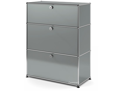 USM Haller Storage Unit with 3 Drawers H 95 + 4 x W 75 x D 35 cm|Mid grey RAL 7005