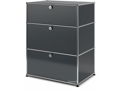 USM Haller Storage Unit with 3 Drawers H 95 + 4 x W 75 x D 50 cm|Anthracite RAL 7016
