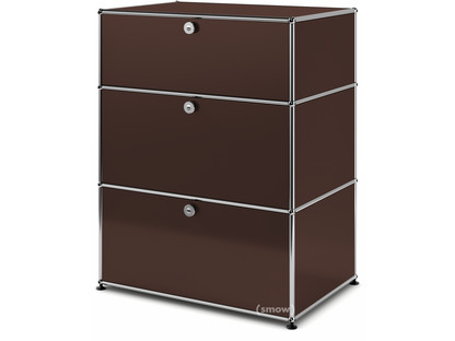 USM Haller Storage Unit with 3 Drawers H 95 + 4 x W 75 x D 50 cm|USM brown