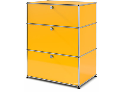 USM Storage Unit with 3 Drawers, H 95 + 4 x W 75 x D 50 cm, Golden yellow RAL by Fritz Haller & Paul Schärer - Designer furniture by smow.com