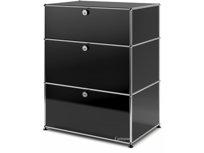 USM Haller Storage Unit with 3 Drawers H 95 + 4 x W 75 x D 50 cm|Graphite black RAL 9011