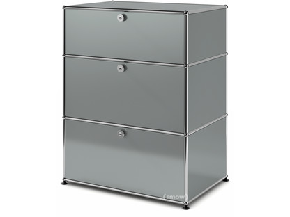 USM Haller Storage Unit with 3 Drawers H 95 + 4 x W 75 x D 50 cm|Mid grey RAL 7005