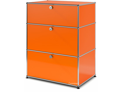 USM Haller Storage Unit with 3 Drawers H 95 + 4 x W 75 x D 50 cm|Pure orange RAL 2004