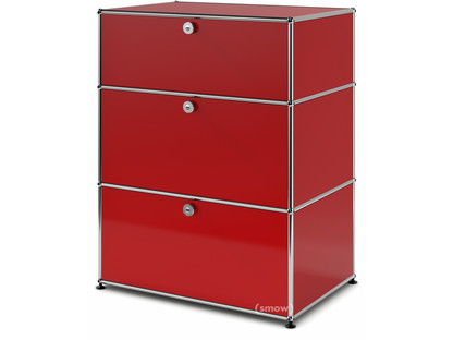 USM Haller Storage Unit with 3 Drawers H 95 + 4 x W 75 x D 50 cm|USM ruby red
