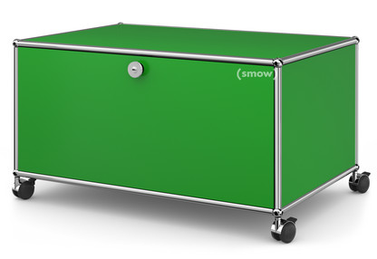 USM Haller TV Lowboard with Castors With drop-down door and rear panel|USM green