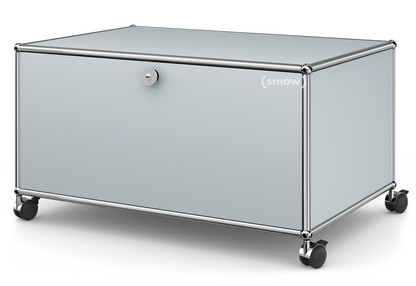 USM Haller TV Lowboard with Castors With drop-down door and rear panel|USM matte silver