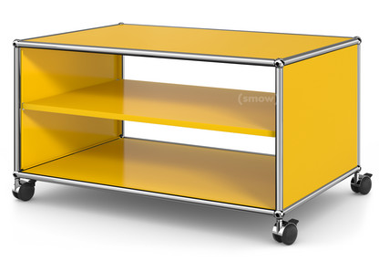 USM Haller TV Lowboard with Castors Without drop-down door, without rear panel|Golden yellow RAL 1004