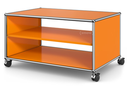 USM Haller TV Lowboard with Castors Without drop-down door, without rear panel|Pure orange RAL 2004