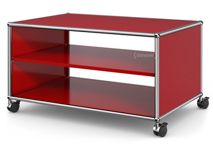 USM Haller TV Lowboard with Castors Without drop-down door, without rear panel|USM ruby red