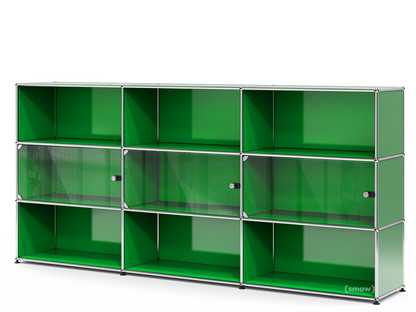 USM Haller Highboard XL with 3 Glass Doors with lock handle|USM green