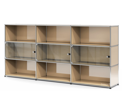 USM Haller Highboard XL with 3 Glass Doors without lock|USM beige