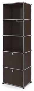 USM Haller Bookcase 50 With 2 drop-down doors|USM brown