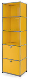 USM Haller Bookcase 50 With 2 drop-down doors|Golden yellow RAL 1004