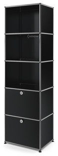 USM Haller Bookcase 50 With 2 drop-down doors|Graphite black RAL 9011