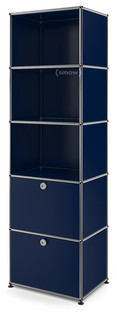 USM Haller Bookcase 50 With 2 drop-down doors|Steel blue RAL 5011