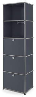 USM Haller Bookcase 50 With 3 drop-down doors|Anthracite RAL 7016
