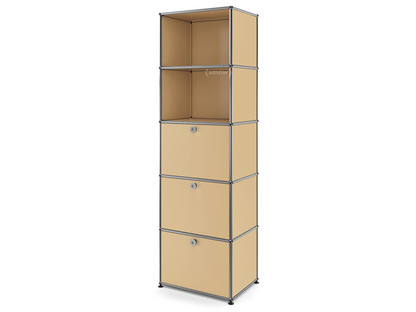 USM Haller Bookcase 50 With 3 drop-down doors|USM beige