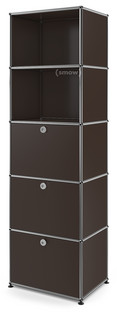 USM Haller Bookcase 50 With 3 drop-down doors|USM brown