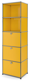 USM Haller Bookcase 50 With 3 drop-down doors|Golden yellow RAL 1004