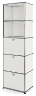 USM Haller Bookcase 50 With 3 drop-down doors|Pure white RAL 9010