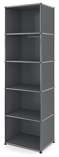 USM Haller Bookcase 50 Open|Mid grey RAL 7005