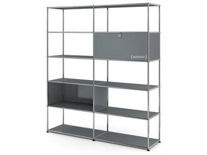 USM Haller Living Room Shelf L Mid grey RAL 7005