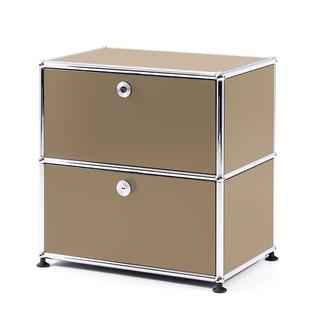 USM Haller Bedside Table with 2 Drop-down Doors USM beige