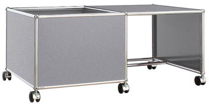 USM Haller Mobile Desk for Kids Case left|USM matte silver