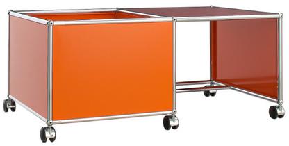 USM Haller Mobile Desk for Kids Case left|Pure orange RAL 2004 - USM ruby red