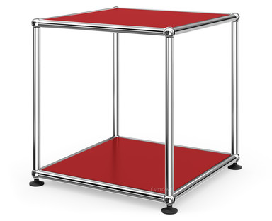 USM Haller Side Table 35 Both panels metal|USM ruby red