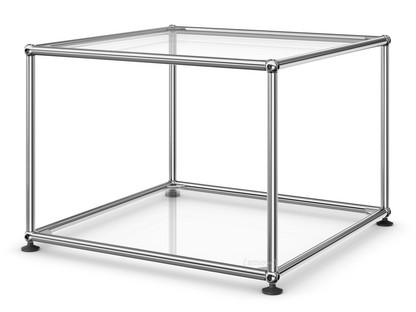 USM Haller Side Table 50 Both panels glass|Clear glass