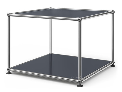 USM Haller Side Table 50 Upper panel lacquered glass, lower panel metal|Anthracite RAL 7016