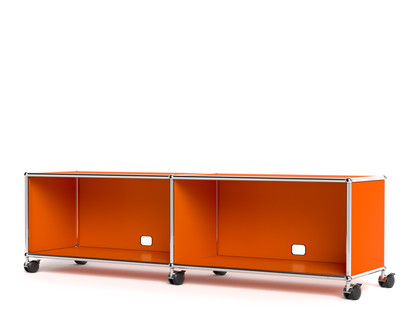 USM Haller TV-/Hi-Fi-Lowboard, Customisable Pure orange RAL 2004|Open|With cable entry hole bottom centre