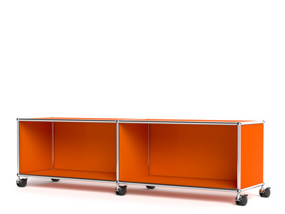 USM Haller TV-/Hi-Fi-Lowboard, Customisable Pure orange RAL 2004|Open|Without cable entry hole
