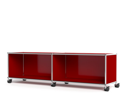 USM Haller TV-/Hi-Fi-Lowboard, Customisable USM ruby red|Open|Without cable entry hole