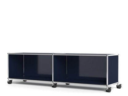USM Haller TV-/Hi-Fi-Lowboard, Customisable Steel blue RAL 5011|Open|Without cable entry hole