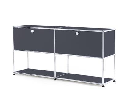 USM Haller Sideboard L with 2 Drop-down Doors, Lower Tier Structure Anthracite RAL 7016