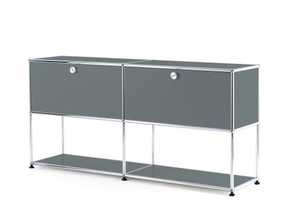 USM Haller Sideboard L with 2 Drop-down Doors, Lower Tier Structure Mid grey RAL 7005