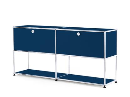 USM Haller Sideboard L with 2 Drop-down Doors, Lower Tier Structure Steel blue RAL 5011