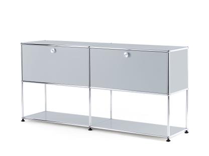 USM Haller Sideboard L with 2 Drop-down Doors, Lower Tier Structure USM matte silver