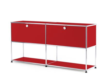 USM Haller Sideboard L with 2 Drop-down Doors, Lower Tier Structure USM ruby red
