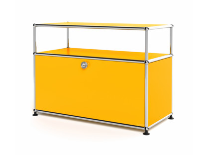 USM Haller Lowboard M with Extension, Customisable Golden yellow RAL 1004|With drop-down door|With cable entry hole top centre