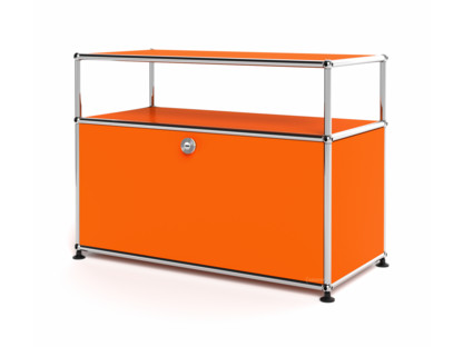 USM Haller Lowboard M with Extension, Customisable Pure orange RAL 2004|With drop-down door|With cable entry hole top centre