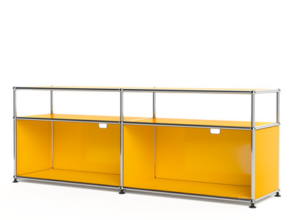 USM Haller Lowboard L with Extension, Customisable Golden yellow RAL 1004|Open|With cable entry hole top centre