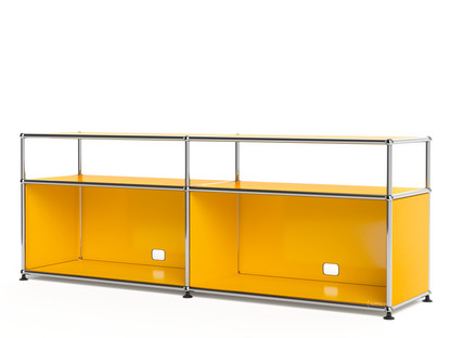 USM Haller Lowboard L with Extension, Customisable Golden yellow RAL 1004|Open|With cable entry hole bottom centre