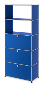 USM Haller Storage Unit with Drop-down Doors and Drawer Gentian blue RAL 5010
