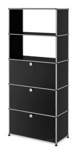 USM Haller Storage Unit with Drop-down Doors and Drawer Graphite black RAL 9011