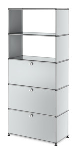 USM Haller Storage Unit with Drop-down Doors and Drawer Light grey RAL 7035