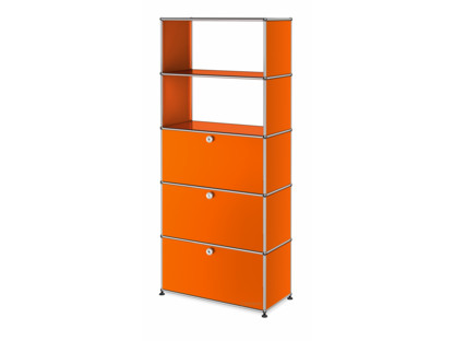 USM Haller Storage Unit with Drop-down Doors and Drawer Pure orange RAL 2004